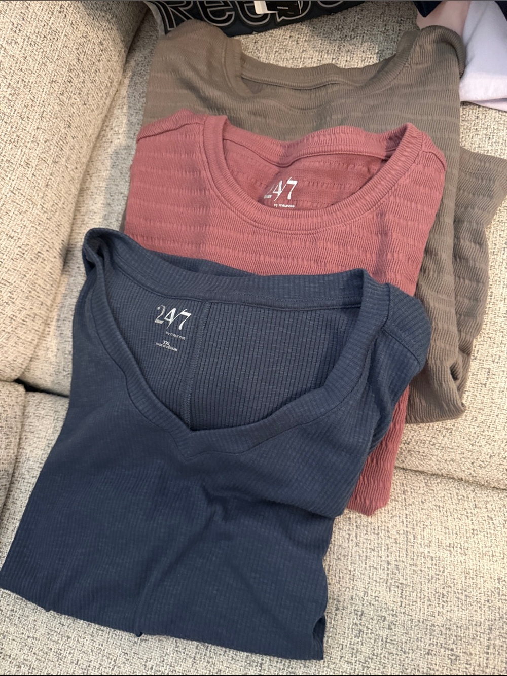 Maurice’s Ribbed Scoop Neck Tops — Navy, Dusty Rose, Brown sizes OX 1X XXL